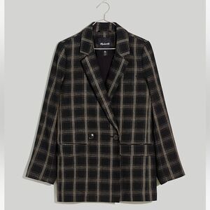 Madewell The Caldwell Double-Breasted Blazer in Seaton Plaid